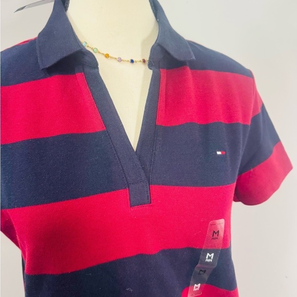 Tommy Hilfiger Women's Classic Regular Fit Rugby Stripe Shirt Collared Neck M - Picture 4 of 8